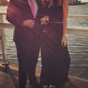 Black maxi dress with double slits